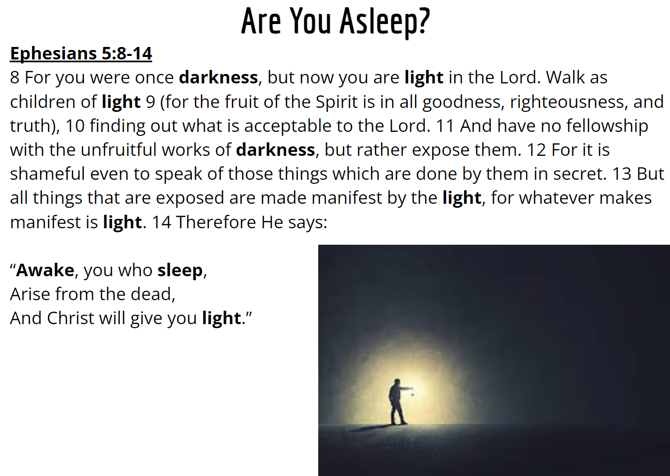 Questions Jesus Asked – Are You Sleeping?